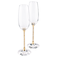 swarovski crystalline toasting flutes gold tone set of 2