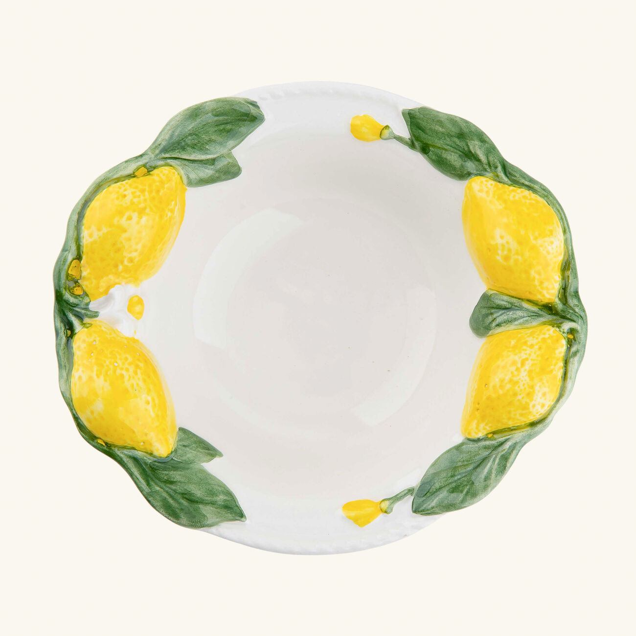 les ottomans lemon serving bowl white