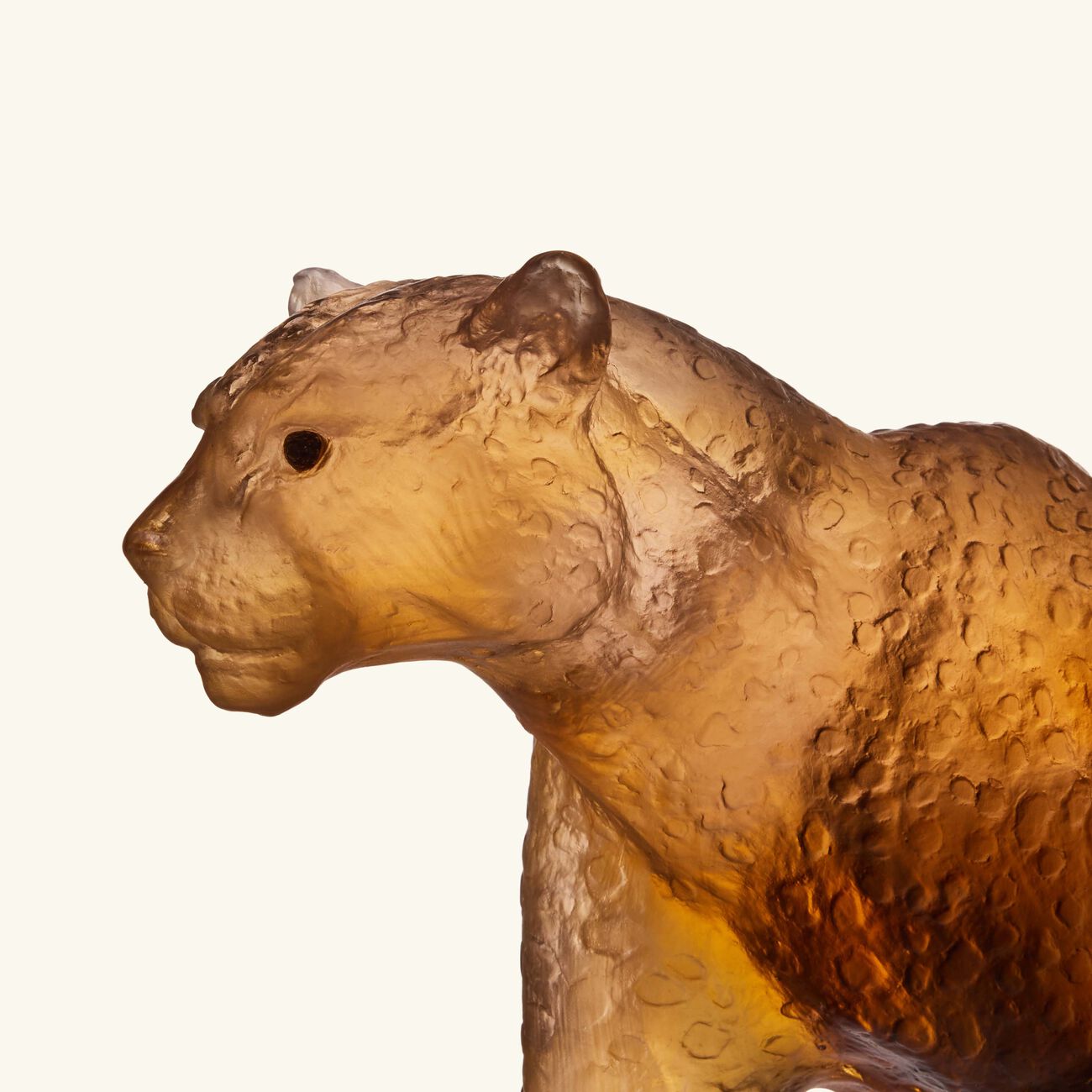 daum jaipur panther sculpture brown