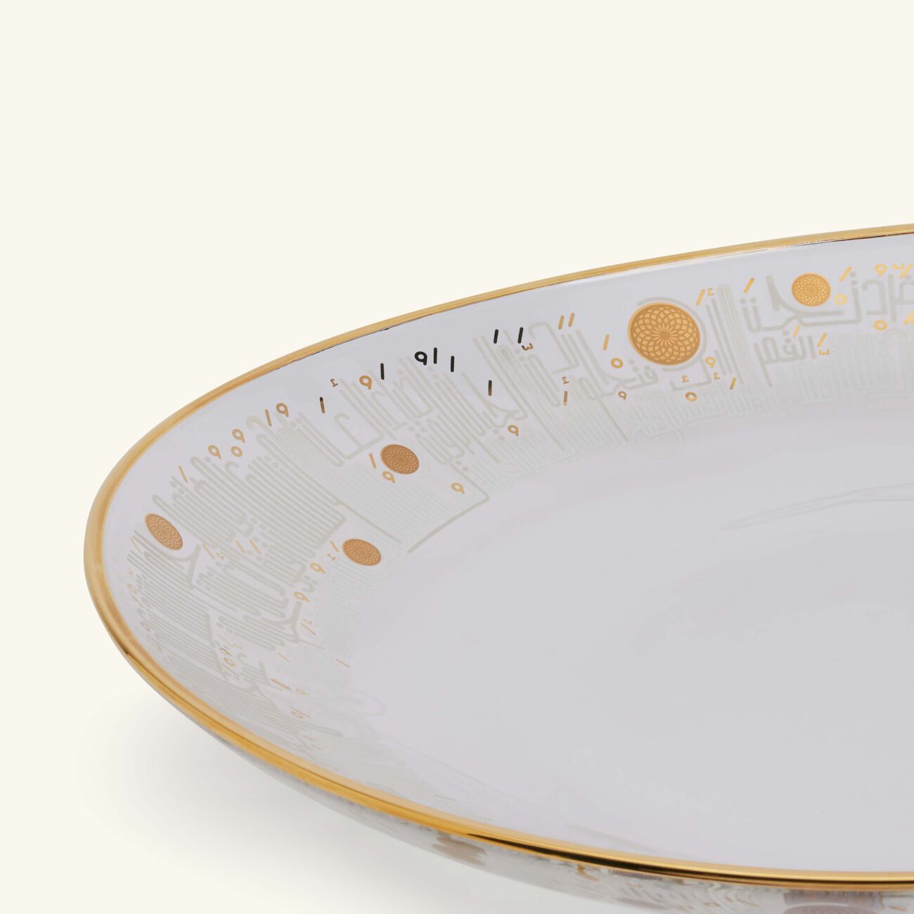 dimlaj hayat serving plate round gold 40cm