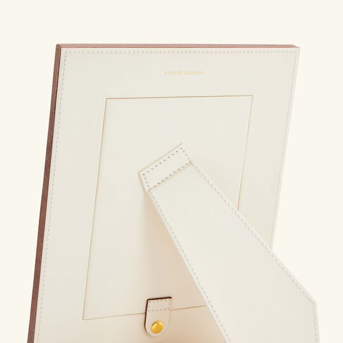ralph lauren home brennan leather frame white 13x18cm