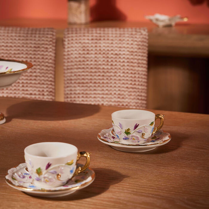 villari taormina coffee cup saucer white
