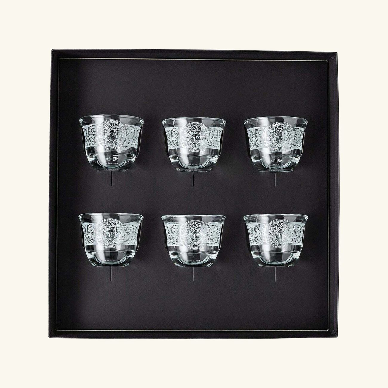 versace prestige gala coffee cup clear set of 6