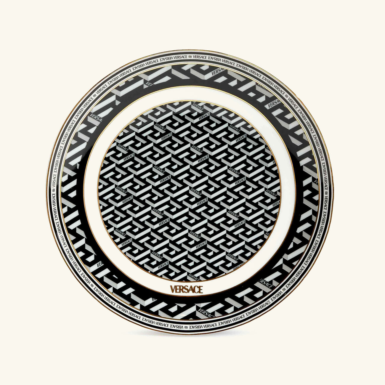 versace la greca signature bread butter plate round 16cm