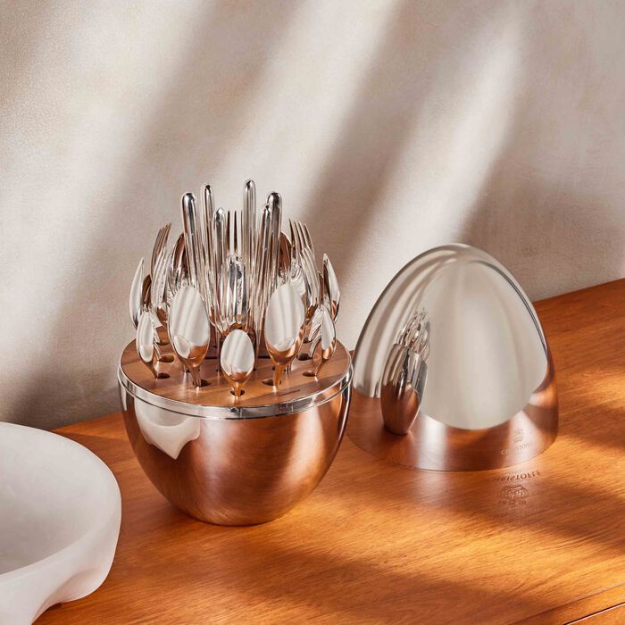 christofle mood 24 piece flatware set silver