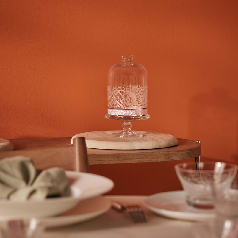 دملاج قاعدة الكيك الشفافة نغم مع غطاء   12 سم