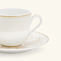 christofle malmaison imp riale coffee cup   saucer platinum set of 2