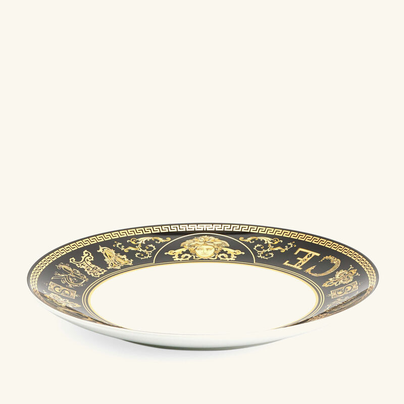 versace virtus gala plate round black 20cm