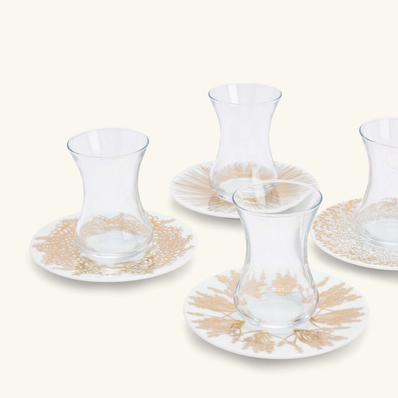 Tamrah by Razan Alazzouni Arabic Tea Cup & Saucer Gold Set of 6 silsal tamrah by razan alazzouni arabic tea cup saucer gold set of 6