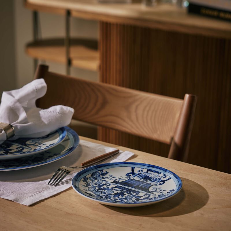 dolce gabbana casa blu mediterraneo dessert plate round blue 19cm set of 2