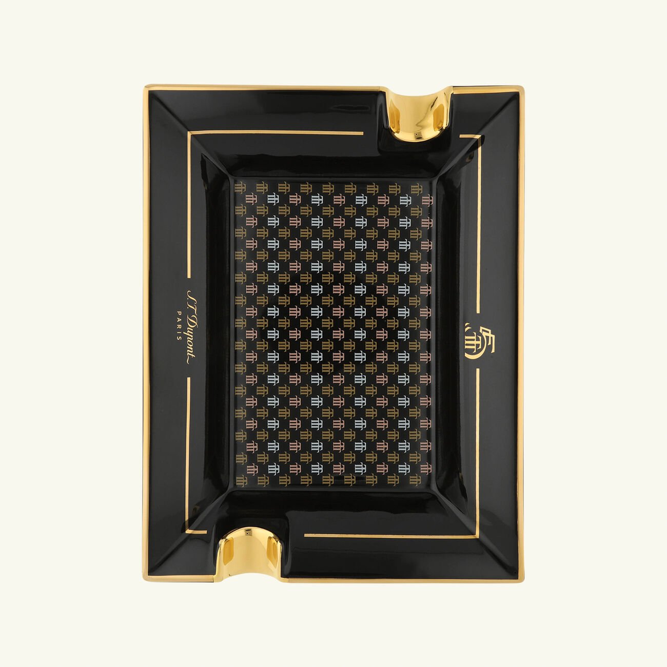 st dupont trindad ashtray rectangular large black