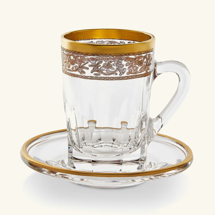mario cioni c tea cup saucer clear