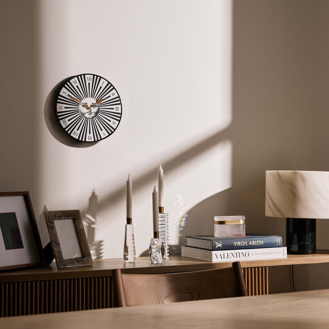 fornasetti sole raggiante wall clock grey