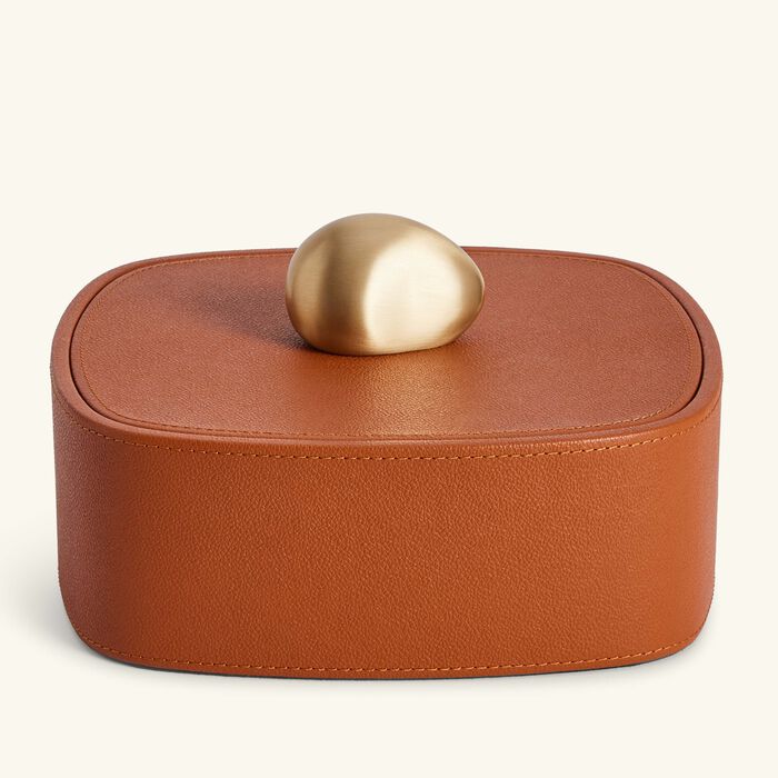 assouline pebble trinket box camel