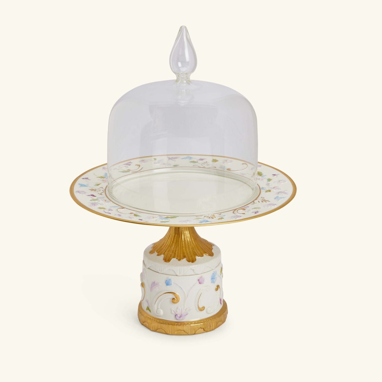 Taormina Cake Stand With Cloche White villari taormina cake stand with cloche white