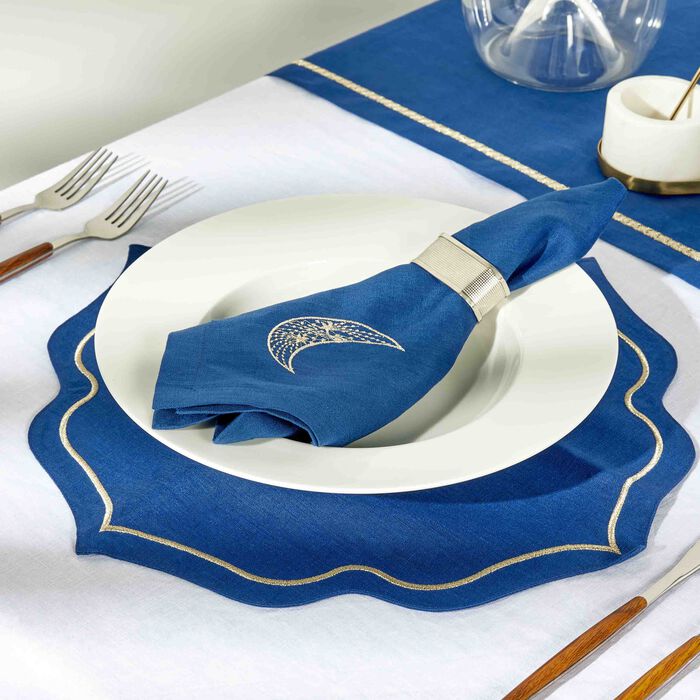 catherine denoual crescent napkin blue set of 6
