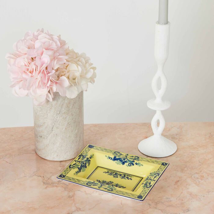 ginori 1735 oriente italiano citrino trinket tray rectangular small yellow