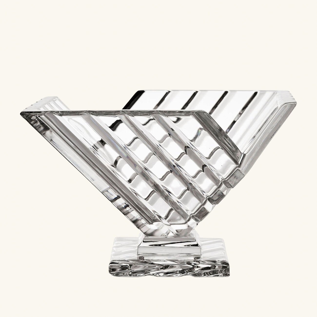 mario cioni c crystal v shape centerpiece clear