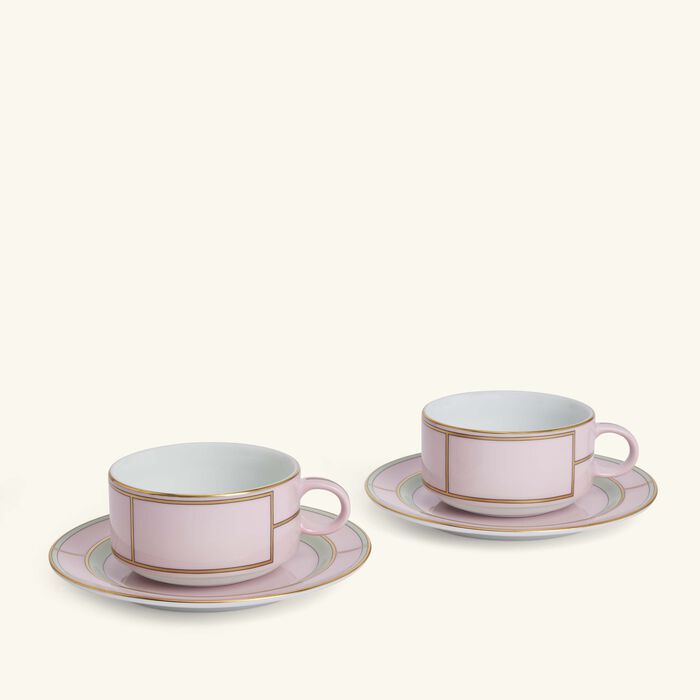 Diva Tea Cup & Saucer Pink Set of 2