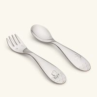 christofle beebee baby flatware silver plated set of 2