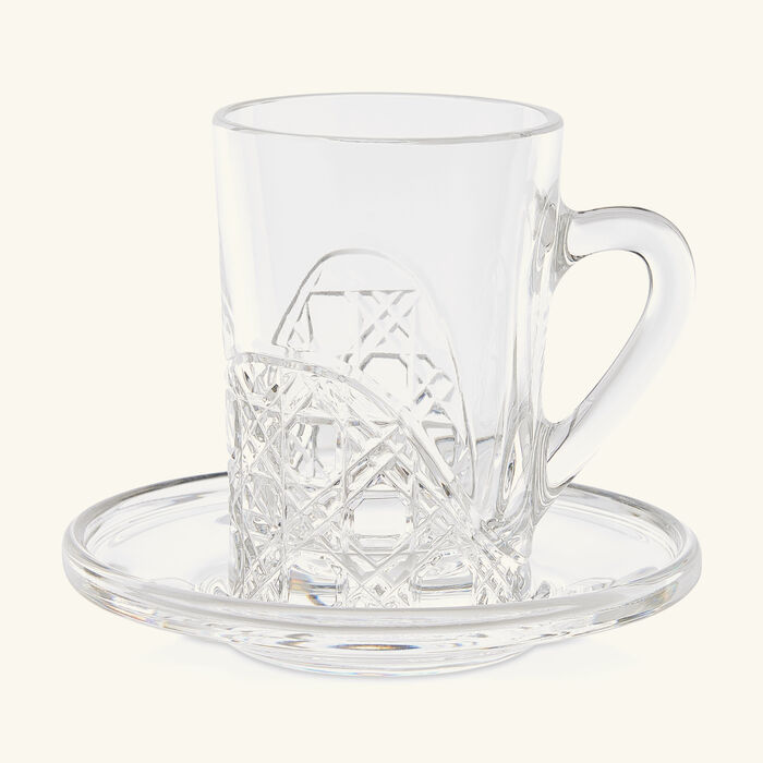 mario cioni c meta morphosis tea cup saucer clear