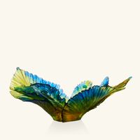 daum fleur de paon exotique centerpiece green limited edition