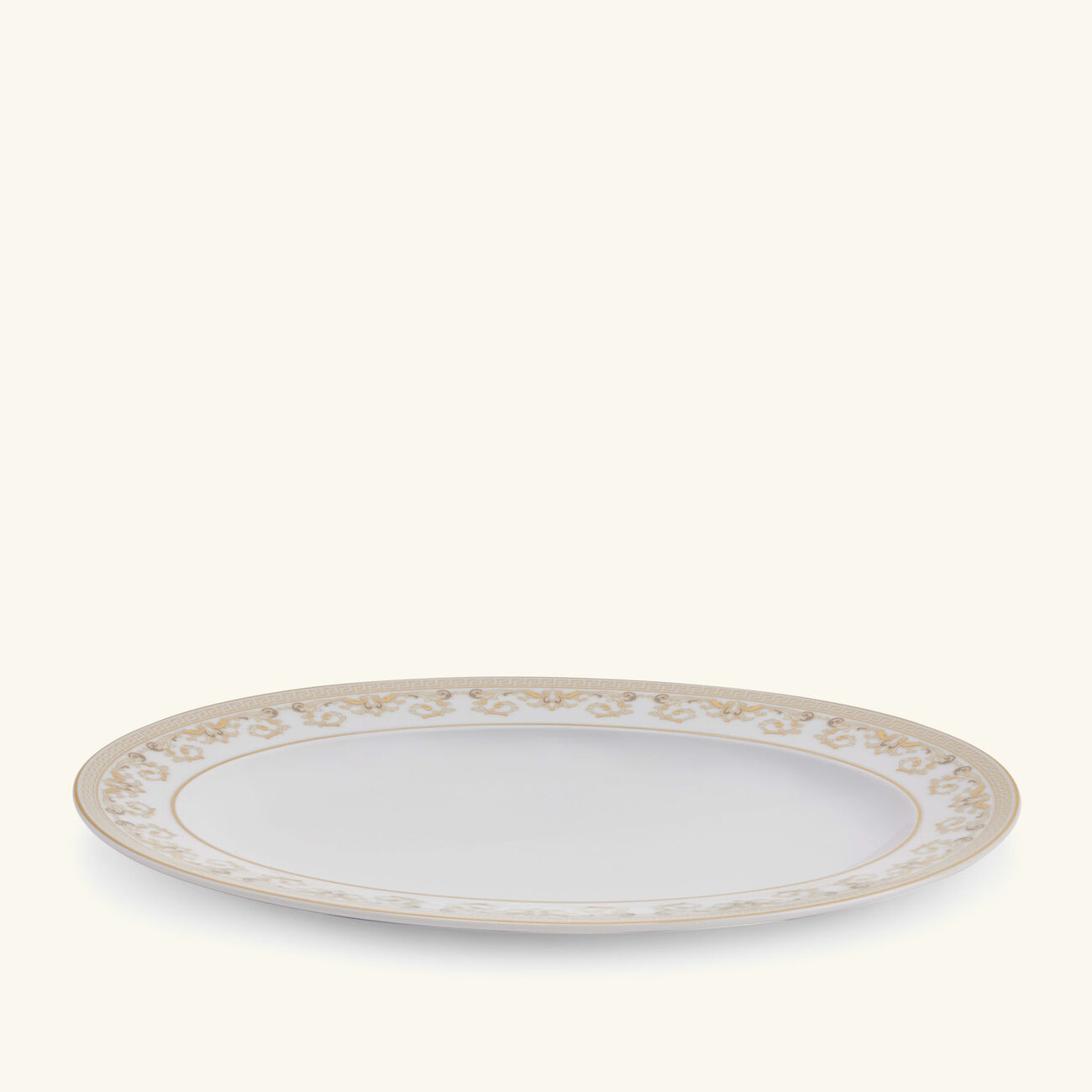 versace medusa gala serving platter oval white 34cm