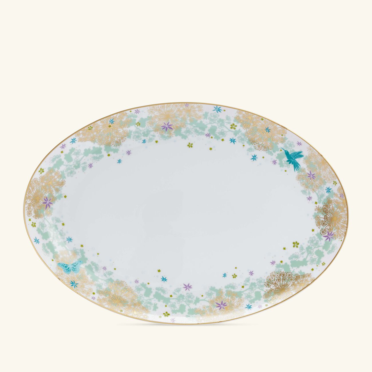 bernardaud feerie michael cailloux oval platter pink 38cm