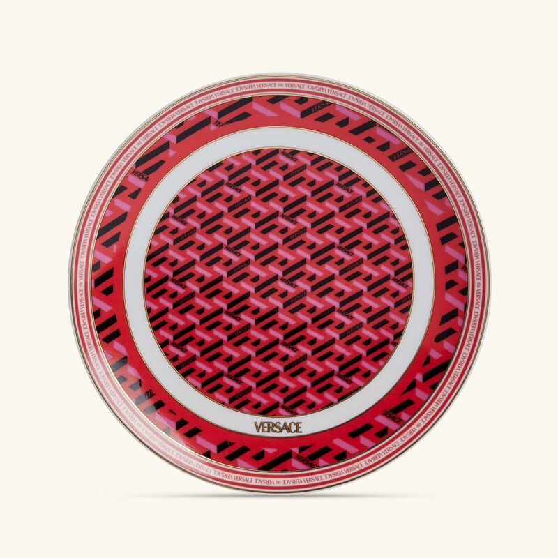 La Greca Signature Bread & Butter Plate Round Red 16cm versace la greca signature bread butter plate round red 16cm