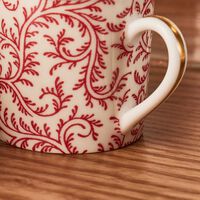 bernardaud collection braqueni coffee cup saucer red set of 2