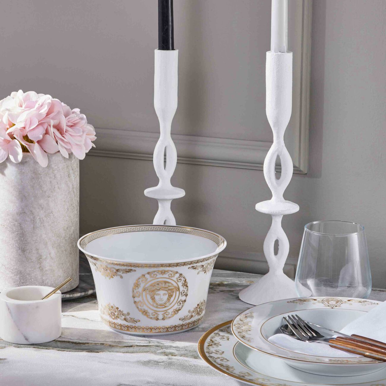 versace medusa gala salad bowl white 17cm