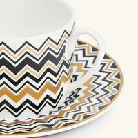 missoni home zig zag gold tea cup saucer pattern