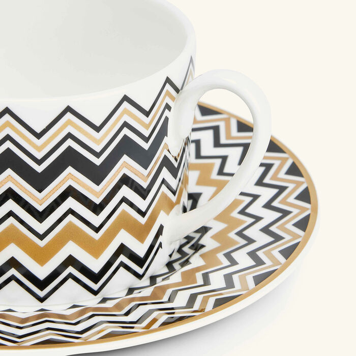 missoni home zig zag gold tea cup saucer pattern