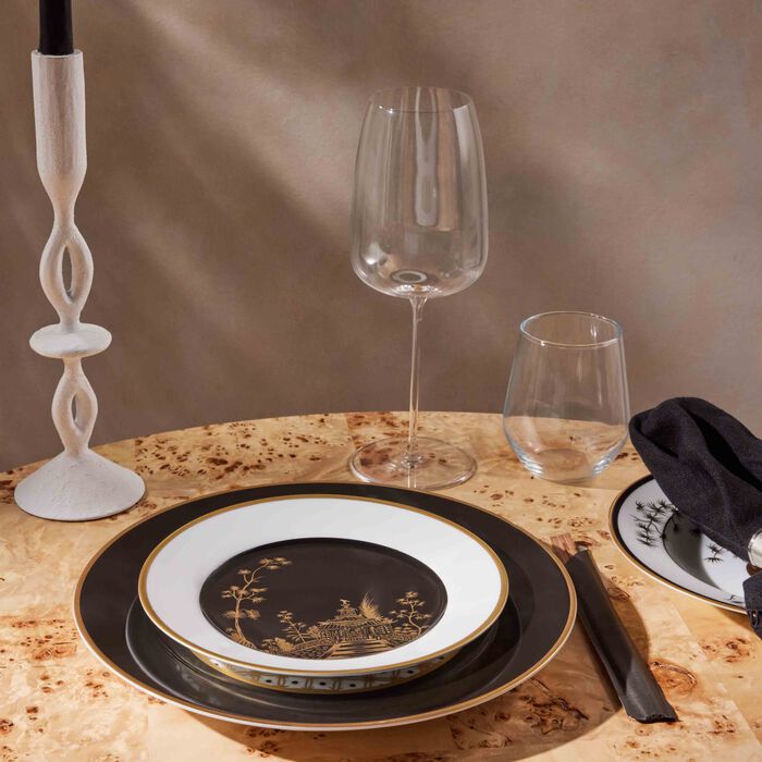 pinto paris vieux kyoto dessert plate round black 21cm