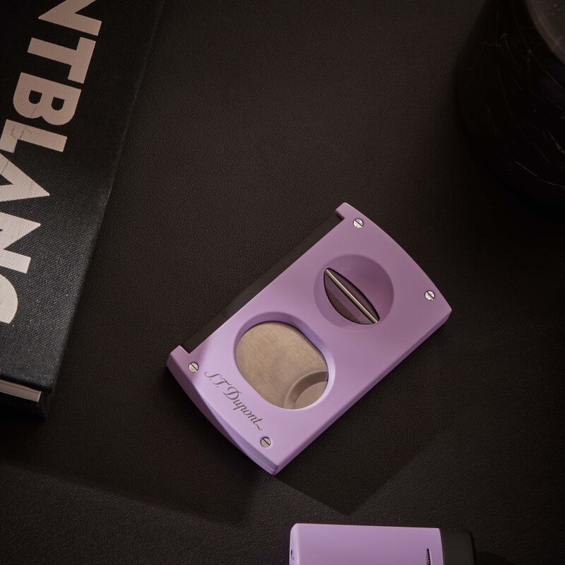 Double Blade Cigar Cutter Lilac st dupont double blade cigar cutter lilac