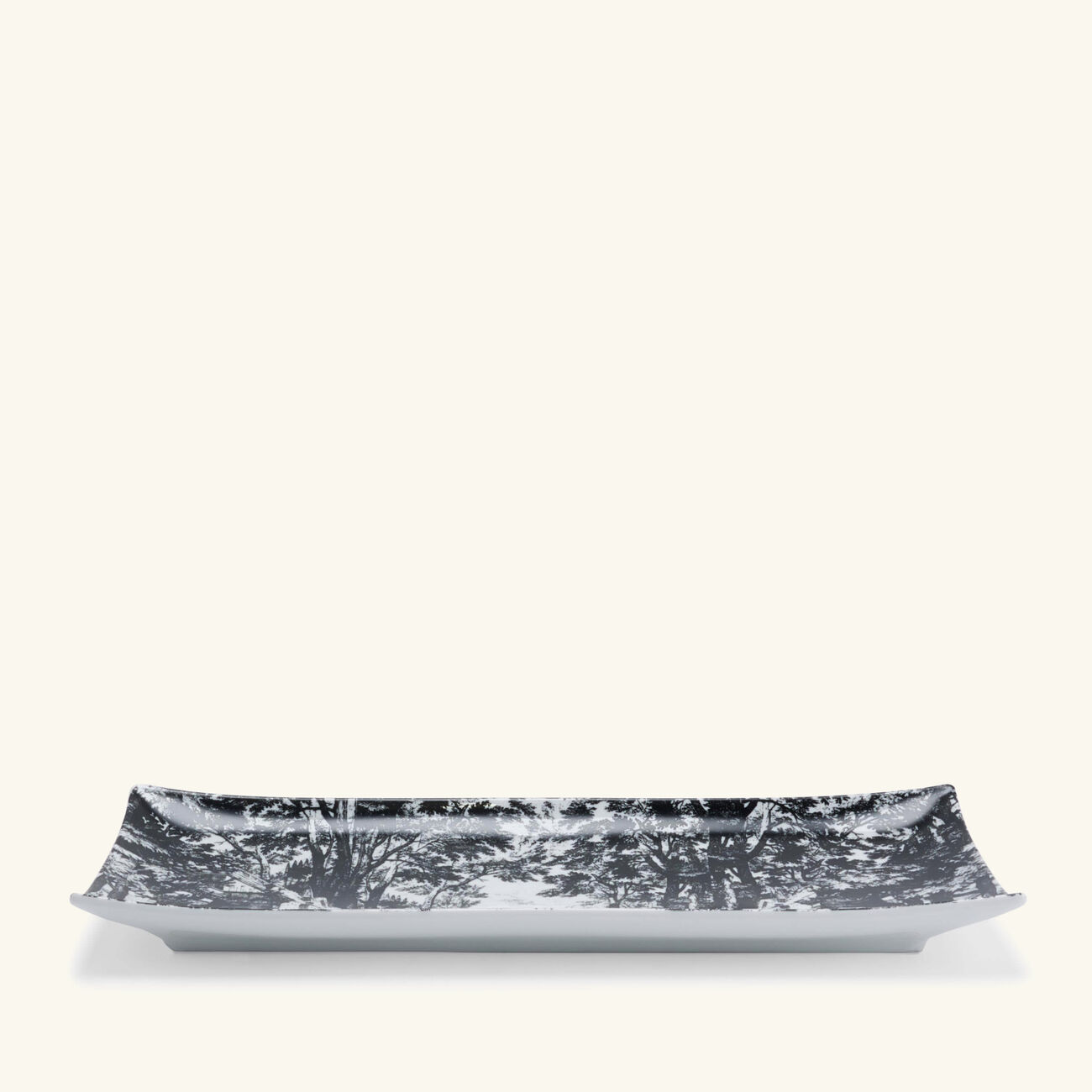 fornasetti giardino settecentesco tray rectangular small grey
