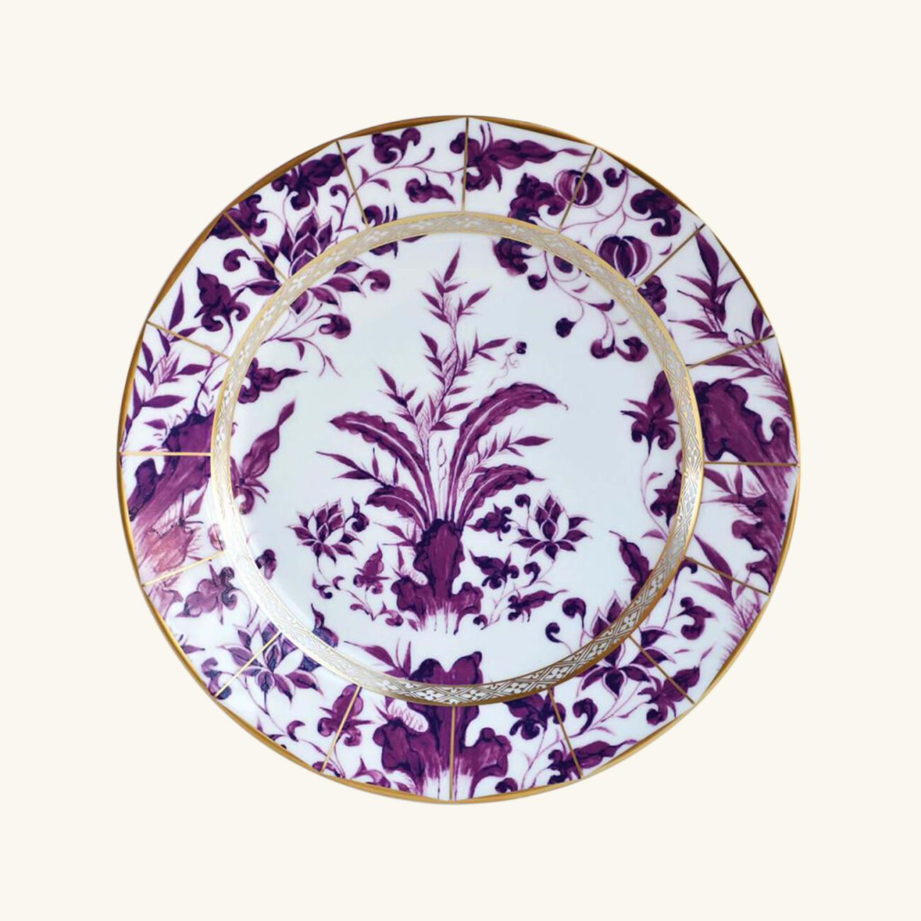 bernardaud prunus salad plate round purple 21cm