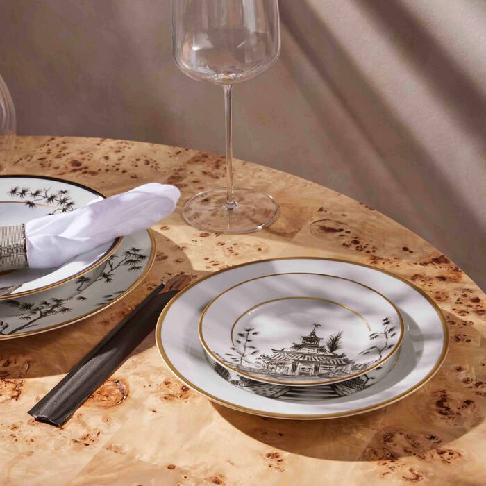 pinto paris vieux kyoto bread plate round black 15cm