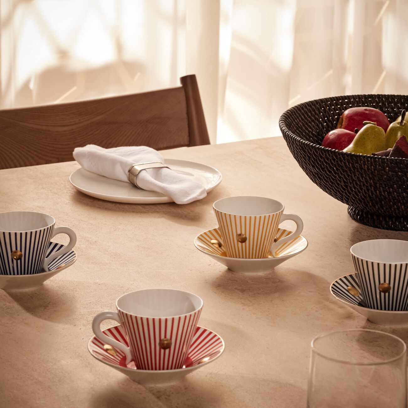 bernardaud delphos tea cup saucer pattern set of 4