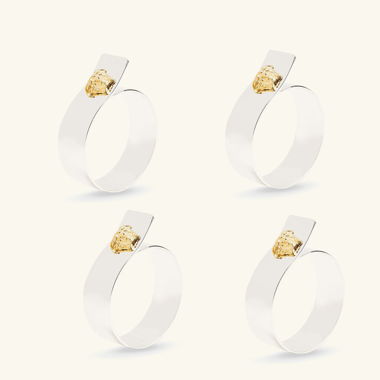 Medusa Napkin Ring Silver Plated Set Of 4 versace medusa napkin ring silver plated set of 4