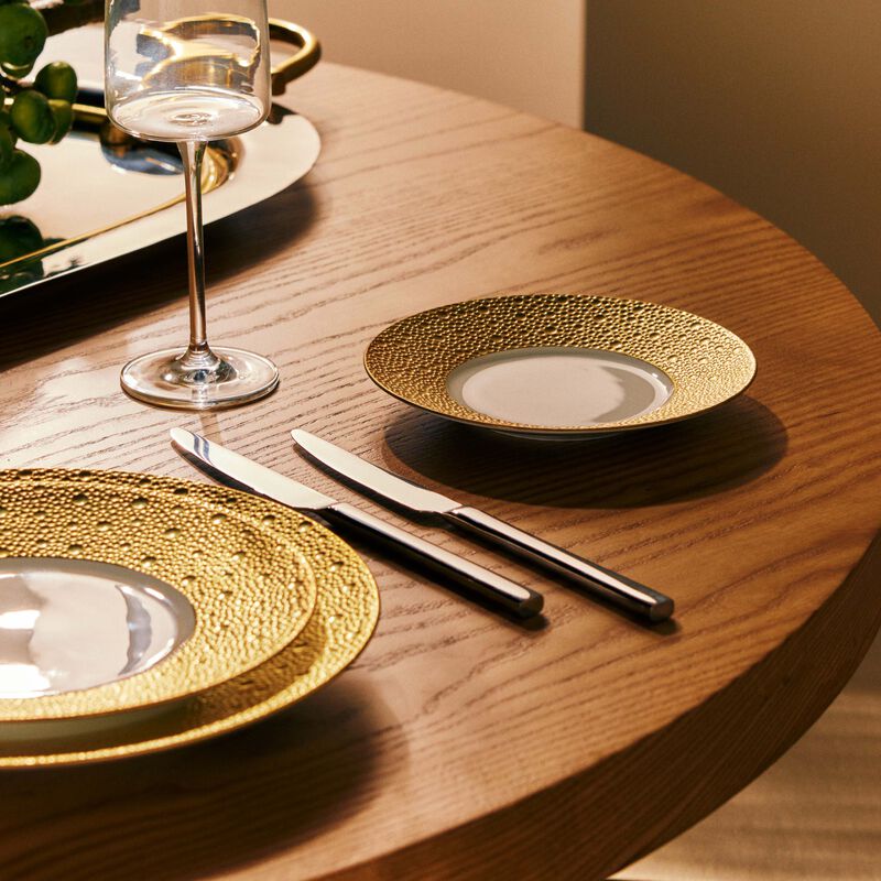 bernardaud ecume bread   butter plate round gold 16cm