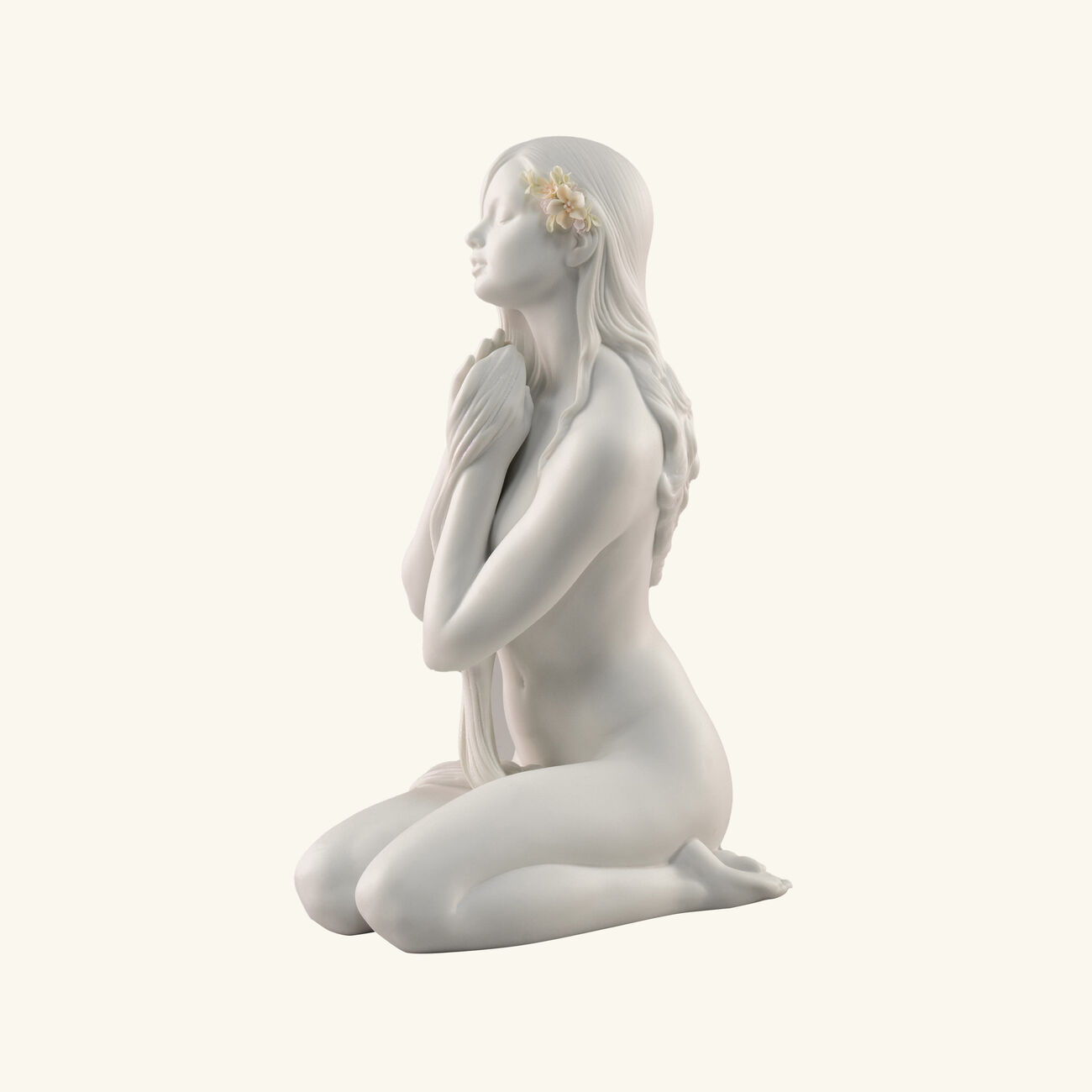 lladro inner peace woman sculpture medium white