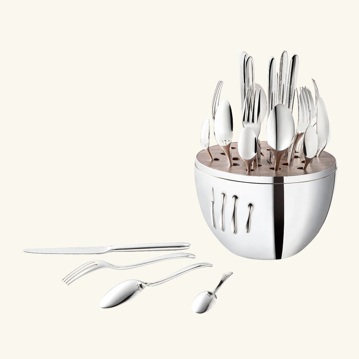 christofle mood 24 piece flatware set silver
