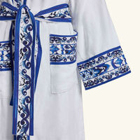dolce gabbana casa blu mediterraneo cotton terry bath robe white