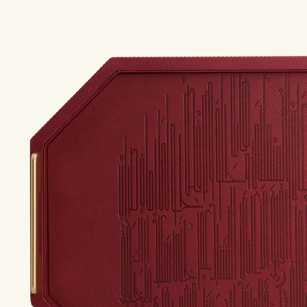 دملاج صينية الضيافة حياة حمراء اللون بتصميم مستطيل 49   34 سم