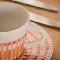 bernardaud terra rosa coffee cup saucer orange set of 2
