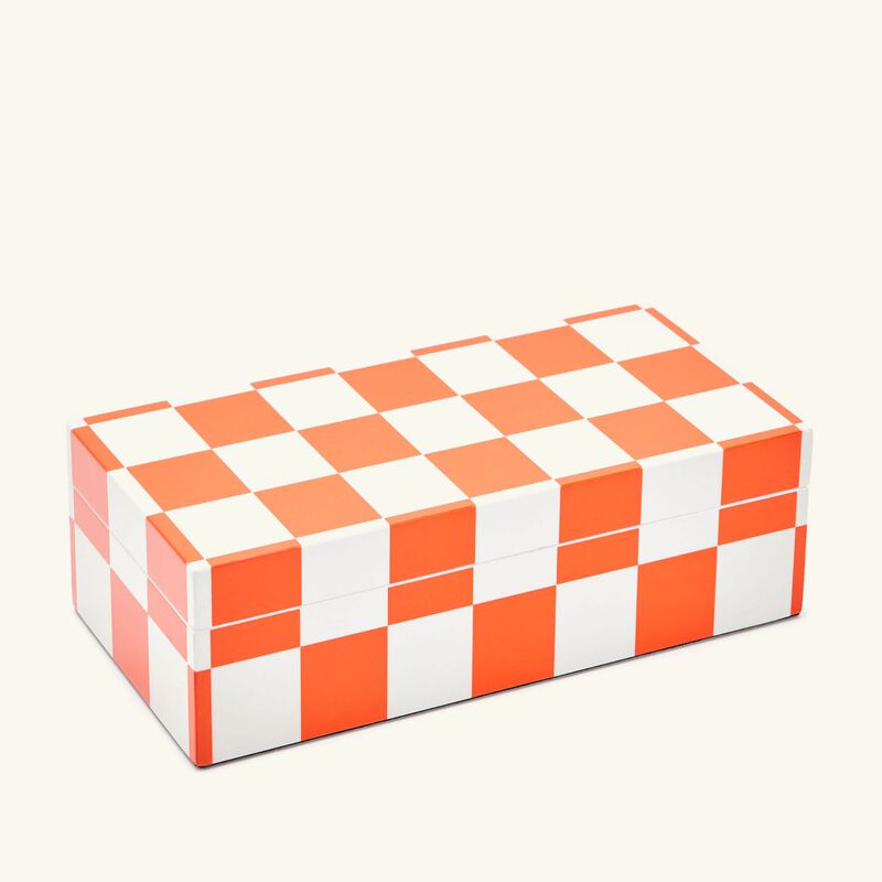 Checkerboard Box Orange jonathan adler checkerboard box orange