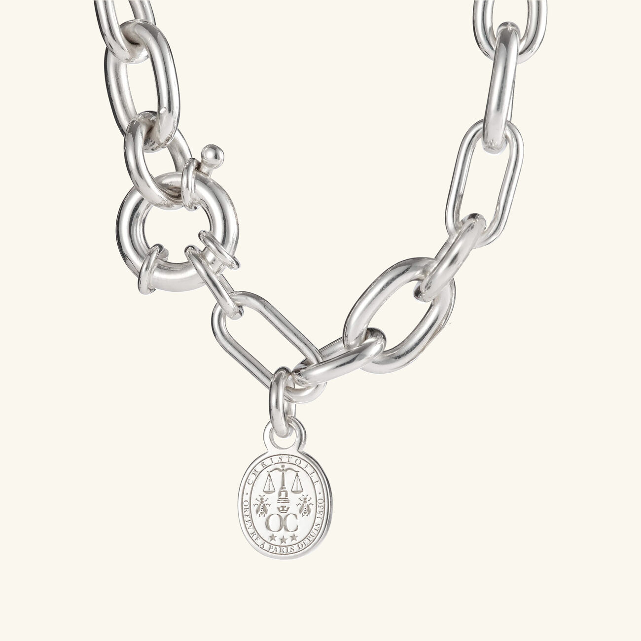 christofle chri chri chain bracelet sterling silver size 2