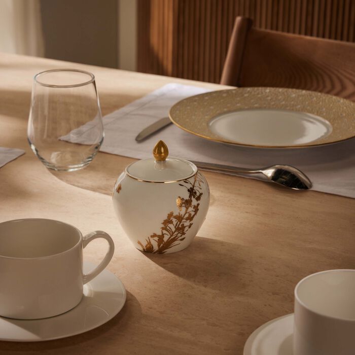 bernardaud vegetal or sugar bowl gold