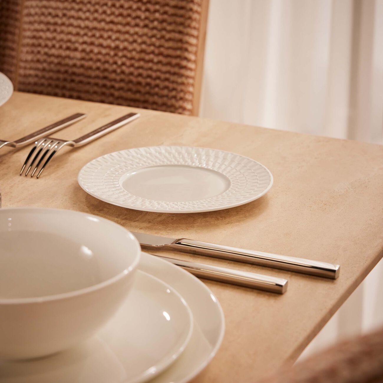 bernardaud twist blanc bread butter plate round white 16cm